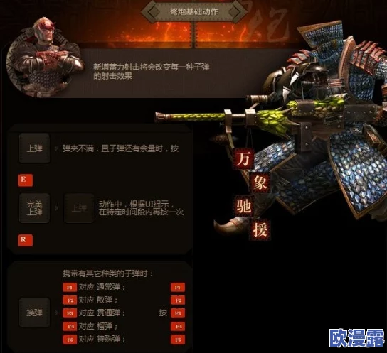 怪物猎人游戏中弩炮操作具体需要按哪个键位进行